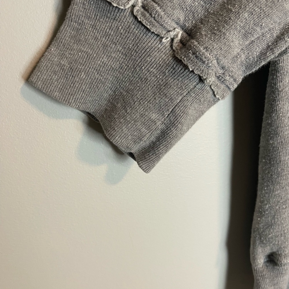 Fox Gray V-Neck Hoodie Sweater Soft Knit Casual Y2K size Large - Picture 6 of 12